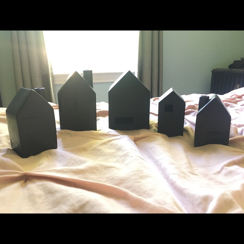 Hearth & Hand stoneware and wooden vase set